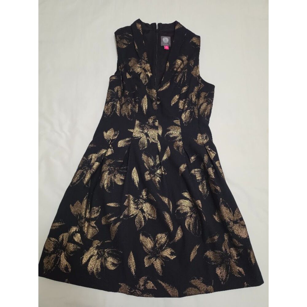 Vince Camuto Women's Metallic Print Fit & Flare Dress 12
